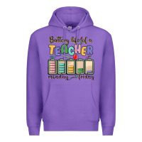 Purple battery life of a teacher monday friday Premium Hoodie - MaliasSmallBusiness