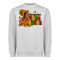 Heather Grey Remember your roots Afro American Heavyweight Sweatshirt - RanaPortraitStore