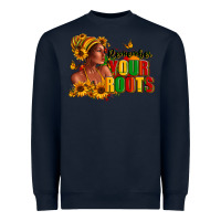 Navy Remember your roots Afro American Heavyweight Sweatshirt - RanaPortraitStore
