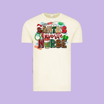 Santas Favorite Nurse Vintage Tee Designed By Zillion Design Studio