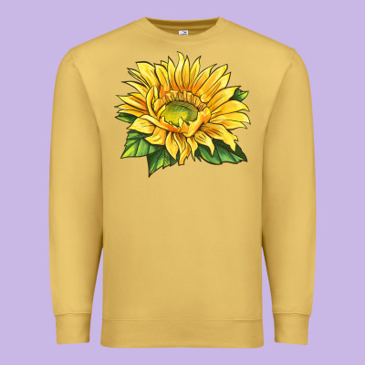 Starburst Greenburst Sunflower Premium Sweatshirt Designed By Lillyallendesigns