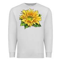 Dove Grey starburst greenburst sunflower Premium Sweatshirt - LillyAllenDesigns