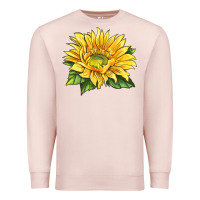 Pale Pink starburst greenburst sunflower Premium Sweatshirt - LillyAllenDesigns