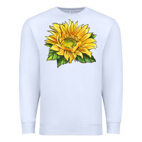White starburst greenburst sunflower Premium Sweatshirt - LillyAllenDesigns