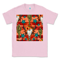 Bubblegum Pink bull skull cactus seamless pattern Classic Tee - BundleAndBundleShop
