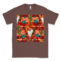 Chestnut bull skull cactus seamless pattern Classic Tee - BundleAndBundleShop