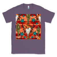 Lavender bull skull cactus seamless pattern Classic Tee - BundleAndBundleShop