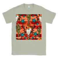 Matcha bull skull cactus seamless pattern Classic Tee - BundleAndBundleShop