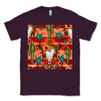 Plum bull skull cactus seamless pattern Classic Tee - BundleAndBundleShop