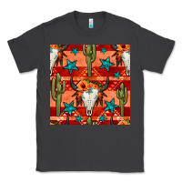 Smoke bull skull cactus seamless pattern Classic Tee - BundleAndBundleShop