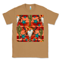Toasted Coconut bull skull cactus seamless pattern Classic Tee - BundleAndBundleShop