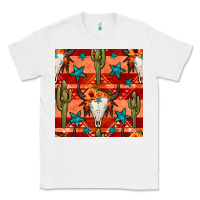 White bull skull cactus seamless pattern Classic Tee - BundleAndBundleShop
