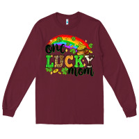 Burgundy One lucky mom St. Patricks Day Long Sleeve Tee - Neo Western