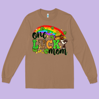 One Lucky Mom St. Patricks Day Long Sleeve Tee Designed By Neo Western
