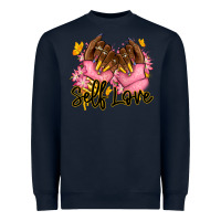 Navy Self love pink afro nails Heavyweight Sweatshirt - RanaPortraitStore