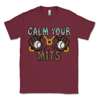 Burgundy calm your mits baseball Classic Tee - CowhideDigitalArt