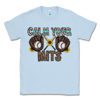 Dusty Blue calm your mits baseball Classic Tee - CowhideDigitalArt
