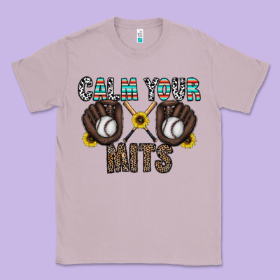 Calm Your Mits Baseball Classic Tee Designed By Cowhidedigitalart