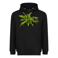 Black Lemon Lime Dracaena Leaf Heavyweight Hoodie - LillyAllenDesigns