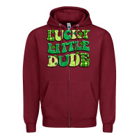 Burgundy lucky little dude Zipper Hoodie - Artiststas