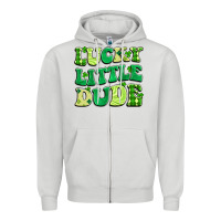 Dove Grey lucky little dude Zipper Hoodie - Artiststas