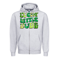 Heather Grey lucky little dude Zipper Hoodie - Artiststas