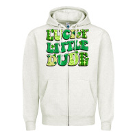 Oatmeal Heather lucky little dude Zipper Hoodie - Artiststas