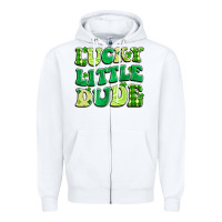 White lucky little dude Zipper Hoodie - Artiststas