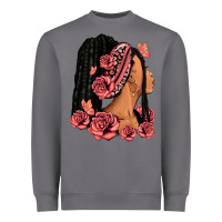 Storm Pink roses afro woman Heavyweight Sweatshirt - RanaPortraitStore