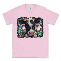 Bubblegum Pink western background turquoises gemstones black and white baby cow Classic Tee - BarkalooDesign