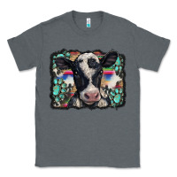Charcoal Heather western background turquoises gemstones black and white baby cow Classic Tee - BarkalooDesign