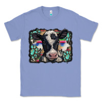 Colony Blue western background turquoises gemstones black and white baby cow Classic Tee - BarkalooDesign