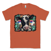Copper western background turquoises gemstones black and white baby cow Classic Tee - BarkalooDesign