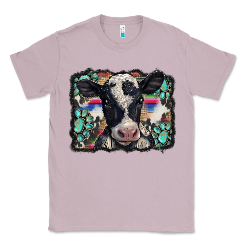 Western Background Turquoises Gemstones Black And White Baby Cow Classic Tee by BarkalooDesign | Teevron