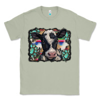 Matcha western background turquoises gemstones black and white baby cow Classic Tee - BarkalooDesign