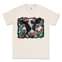 Natural western background turquoises gemstones black and white baby cow Classic Tee - BarkalooDesign