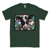 Sports Green western background turquoises gemstones black and white baby cow Classic Tee - BarkalooDesign