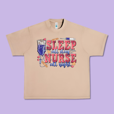 Sleep All Day Nurse All Night Urban Heavy Tee Designed By Texasbilliewilder