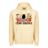 Pina Colada meowy christmas cats coffee cups Premium Hoodie - MaliasSmallBusiness
