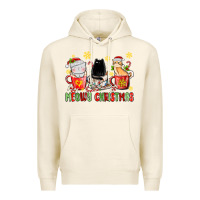 Tofu meowy christmas cats coffee cups Premium Hoodie - MaliasSmallBusiness
