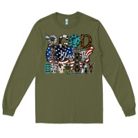 Army Green god bless the country Long Sleeve Tee - SublimationCraftShop