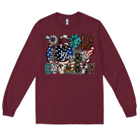 Burgundy god bless the country Long Sleeve Tee - SublimationCraftShop