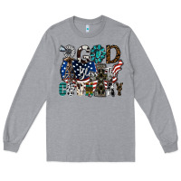 Heather Grey god bless the country Long Sleeve Tee - SublimationCraftShop