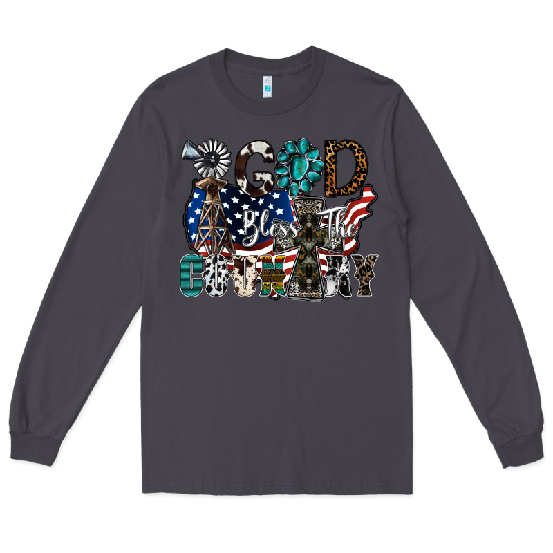 God Bless The Country Long Sleeve Tee by SublimationCraftShop | Teevron