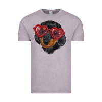 Dachshund With Love Glasses Vintage Tee | Teevron