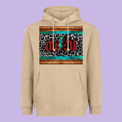 Leopard Lightning Bolt Mimi Mother's Day Heavyweight Hoodie Designed By Jasminsmagicworld