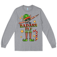 Heather Grey im the badass elf Long Sleeve Tee - FaDigitalArtStudio