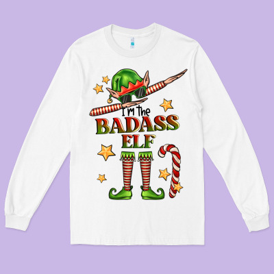 Im The Badass Elf Long Sleeve Tee Designed By Fadigitalartstudio