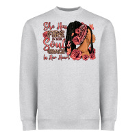 Heather Grey She has fire in her soul afro woman Heavyweight Sweatshirt - RanaPortraitStore