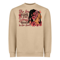 She Has Fire In Her Soul Afro Woman Heavyweight Sweatshirt | Teevron